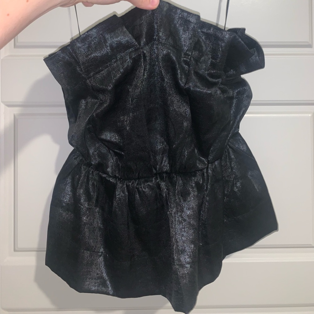 NWOT TCEC BLACK ruffled strapless top